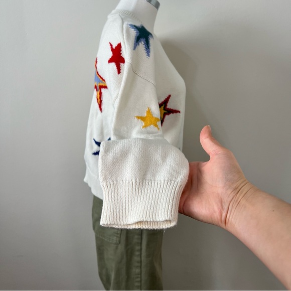 Rails Perci Sweater XS Cream Star Print Cotton Cashmere Blend Knit Womens - Picture 8 of 10